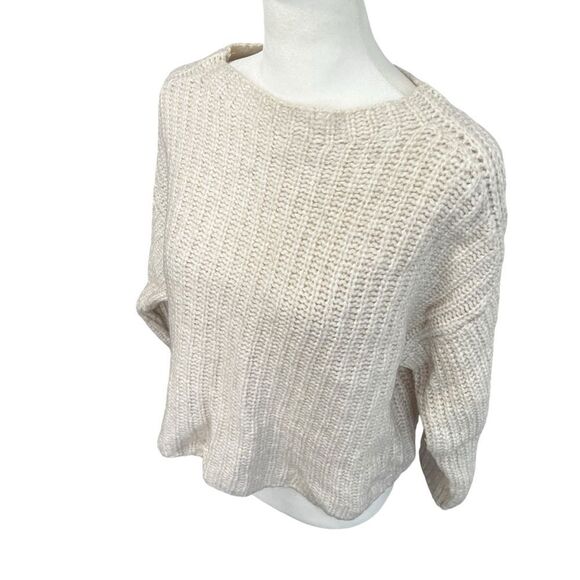 Holebrook Sweden Cajsa Ribbed Merino Wool Blend Sweater Sand Shell small petite - Picture 5 of 12